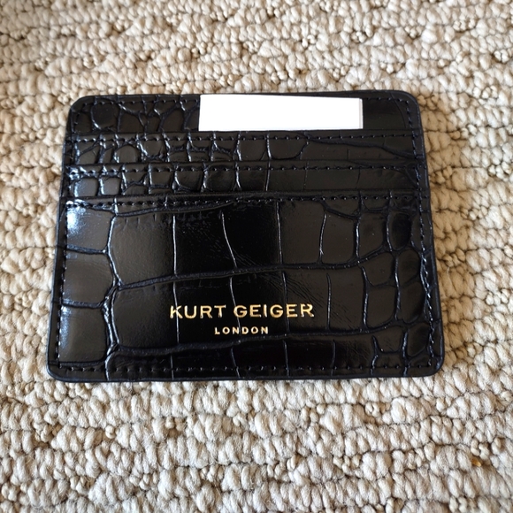 Kurt Geiger Handbags - Kurt Geiger black crocodile mirror vinyl card case holder